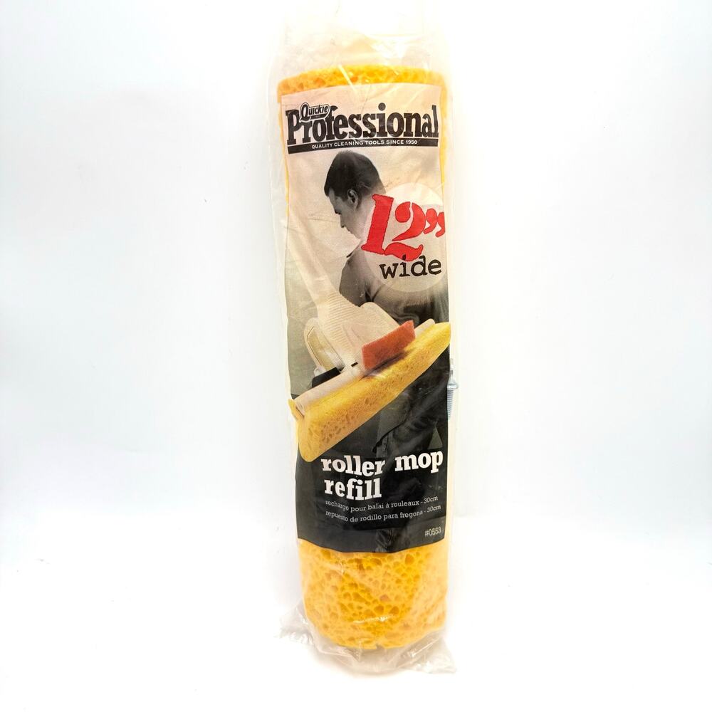 Quickie Professional Roller Mop Refill 12 Inch Wide Sponge Floor Cleaning 0553
